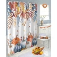 thumbnail image 5 of Thanksgiving Fall Shower Curtain Set ，Waterproof Fabric Shower Curtains Blue White Orange Eucalyptus Leaves Pumpkin Shower Curtains for Bathroom,Bathroom Decor 48"x72", 5 of 7