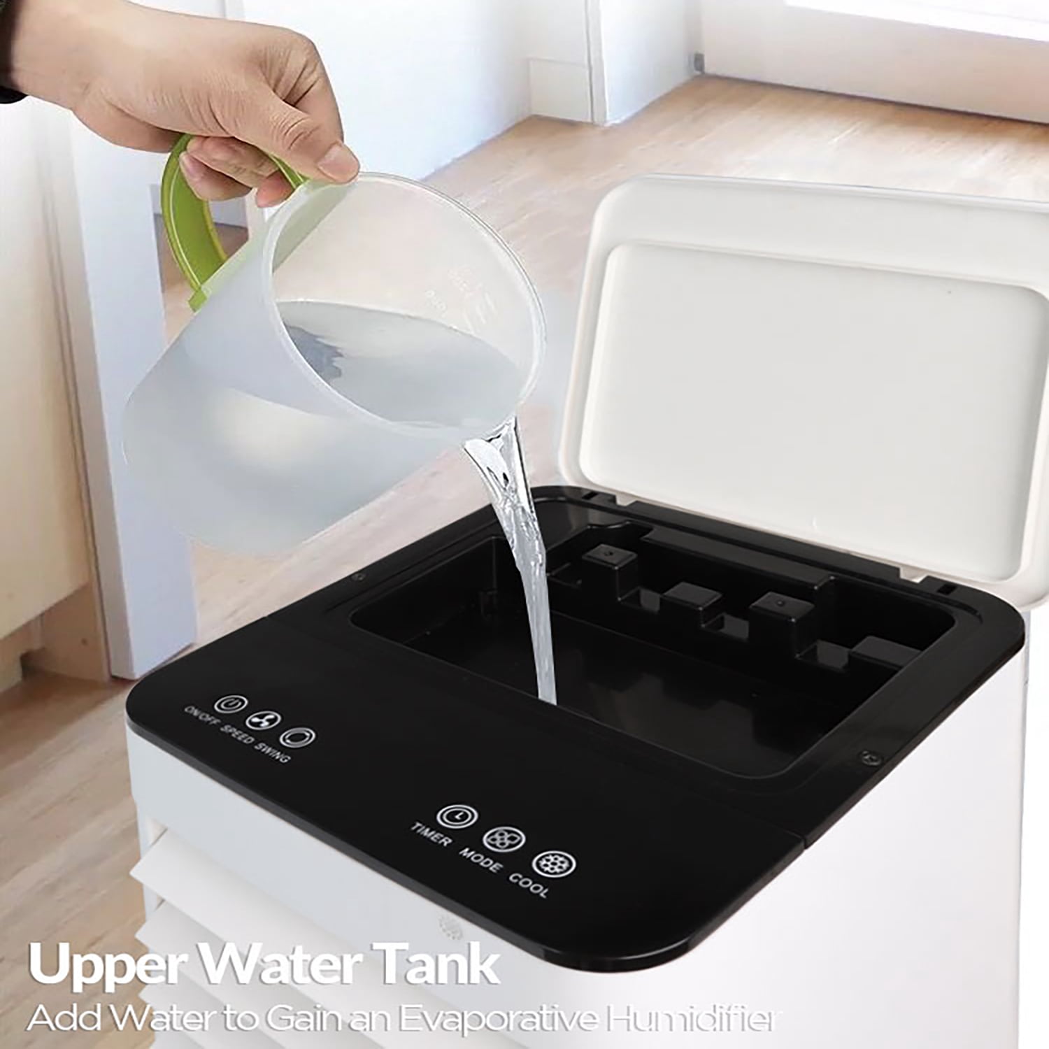 Caynel 3-in-1 Evaporative Portable Air Cooler Fan/ Humidifier with 12H Timer& Remote Control, 110v