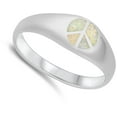 thumbnail image 4 of CHOOSE YOUR COLOR Peace Sign Ring White Simulated Opal .925 Sterling Silver Band CZ Female Size 9, 4 of 4