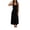 Black, variant on Women Square Neck Maxi Sundress Set Sleeveless Side Cutout Loose Flowy Long 2 Piece Layered Casual Summer Beach Vacation Tank Dress for Ladies