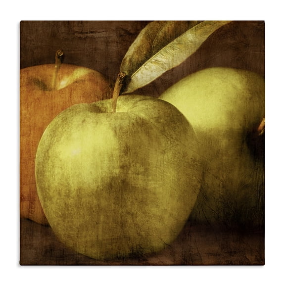 Stupell Industries Vintage Apples Close Up Food & Beverage Painting Wrapped Canvas Canvas Art Print Wall Art, 17 x 17