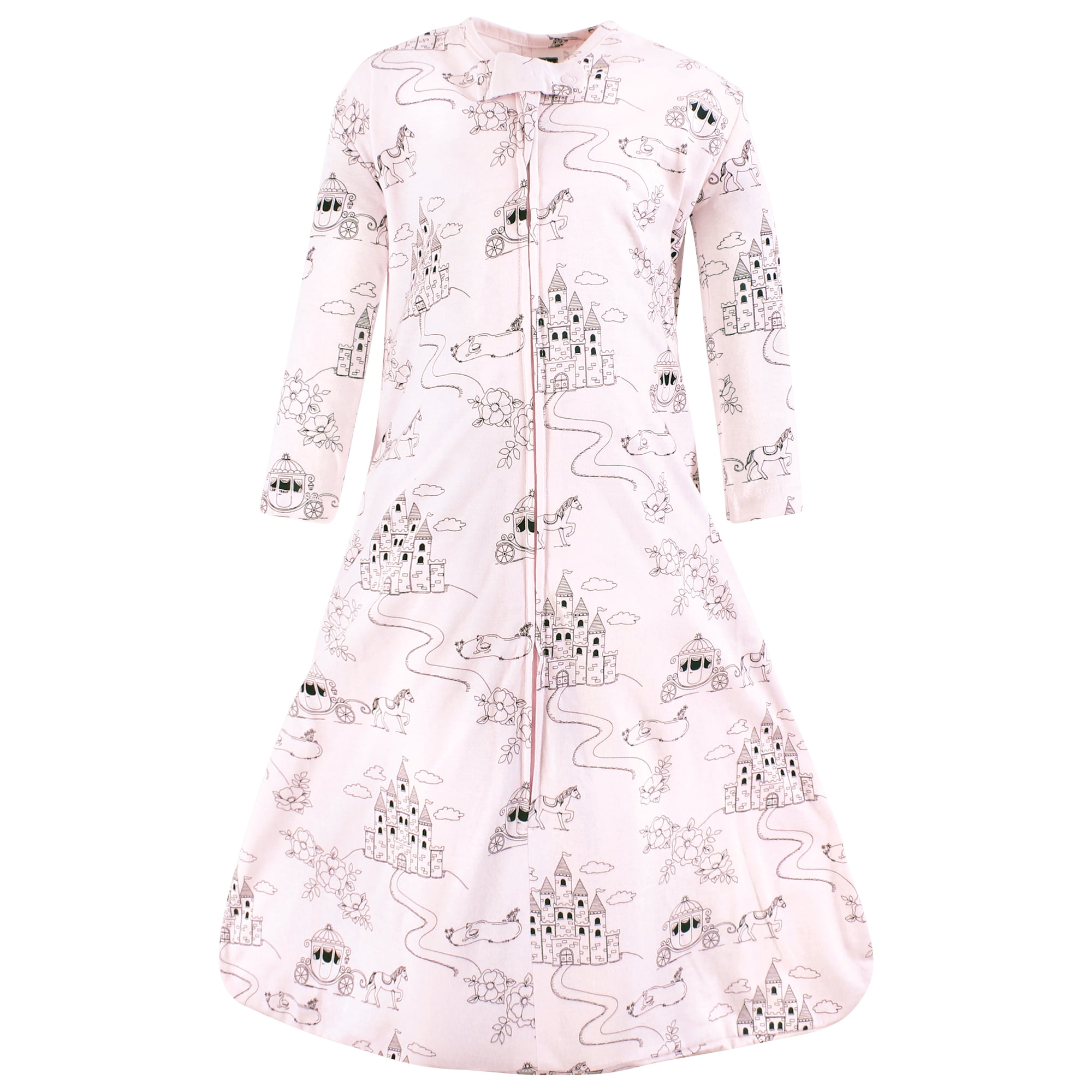 Hudson Baby Infant Girl Long Sleeve Cotton Jersey Sleeping Bag, Fairytale Princess, 0-6 Months
