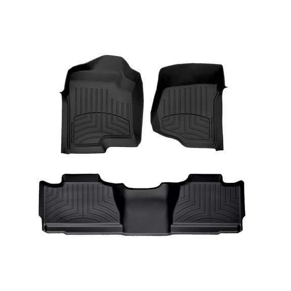 WeatherTech FloorLiner HP Custom Fit Floor Mats compatible with 2007-2007 Chevrolet Avalanche - 1st & 2nd Row, Black