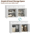 thumbnail image 3 of Homfa 55.1"W Kitchen White Buffet Cabinet with Storage Drawer & Adjustable Shelf, Wood Coffee Bar Cabinet Sideboard for Dining Room, 3 of 7