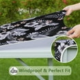 thumbnail image 6 of Bright Floral Pattern Tablecloth with Elastic Fit, Soft Polyester Fabric for Outdoor Picnics or Coffee Use, 34x34 Inch, 6 of 6