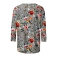 thumbnail image 4 of Women Casual V-Neck T-Shirts Loose Puff Short Sleeve Tops Tunic Blouses, 4 of 5