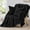 Black, variant on Fleece Throw Blanket & Corduroy Pillow Set – Cream White 50"x60" Fluffy Striped with 18x18 Inserts & Covers