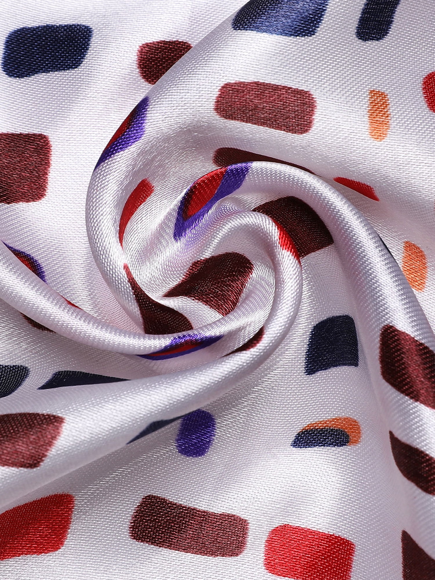 Unique Bargains Women Satin Print Square Scarves Kerchief Neck Scarves 20 x 20""