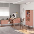thumbnail image 5 of Windsor 47.24 Modern Console Accent Table Entryway with 2 Shelves in Ceramic Pink and Nature, 5 of 5