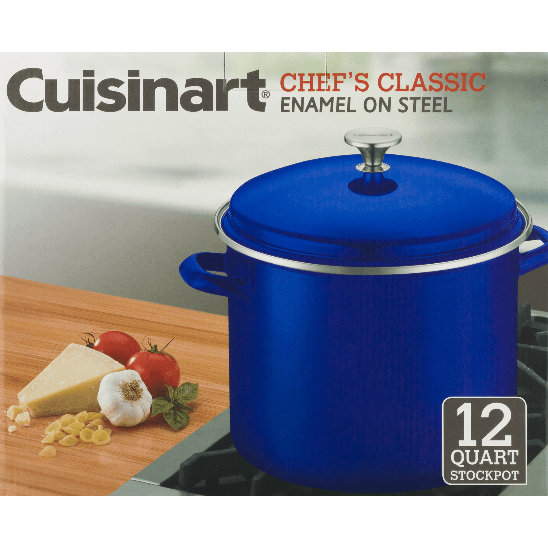 Cuisinart Chef's Classic 12-Quart Enamel on Steel Stockpot with Cover | Red
