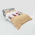 thumbnail image 3 of Ambesonne Christmas Bedding Set 3 Pcs, Wooden Fences Humor, Twin XL, Tan Red, 3 of 3