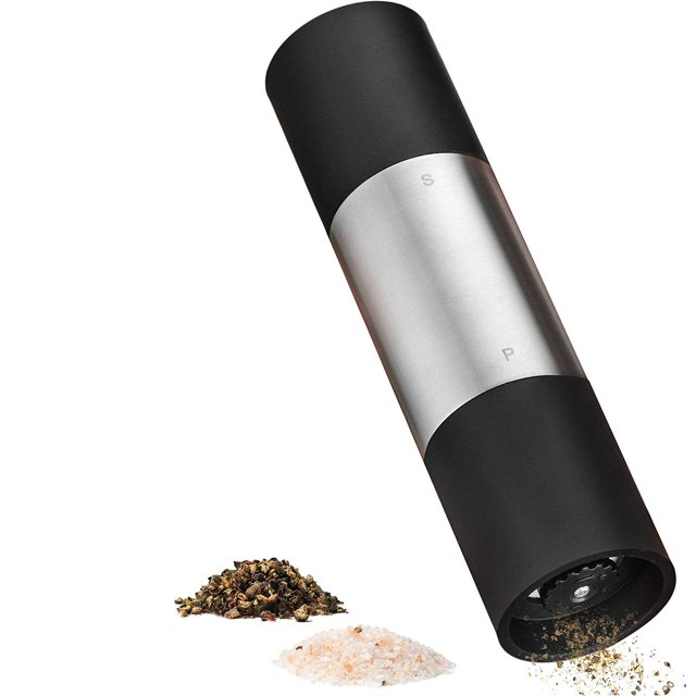 Belwares Salt and Pepper Grinder Sleek Design For Modern Kitchens Dual Grinder Lets You Store And Grind Salt And Pepper With Ease Manually Operated To Let You Grind The Perfect Amount Each Time