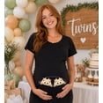 thumbnail image 4 of Maternity Peeking Twin Girls T Shirt Cute Adorable Pregnancy Tee for Mom to Be, 4 of 9