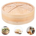 thumbnail image 3 of EeaseCA 1 Set Handmade Bamboo Steamer Kitchen Food Steamer with Lid Cooking Tool, 3 of 7