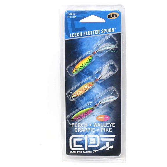 Clam Leech Flutter 1/16Oz Size 12 Lightning Spoon Kit