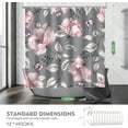 thumbnail image 6 of Flower Shower Curtain Set Modern Floral Shower Curtains Grey Pink Botanical Farmhouse Fabric Shower Curtains for Bathroom Home Hotel Plants Shower Curtains for Bathtub 72 x 72 Inches With Hooks, 6 of 6