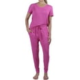 thumbnail image 5 of N Natori Women's Sweater Knit Short Sleeve Top & Jogger Lounge Set (Pink, XXL), 5 of 5