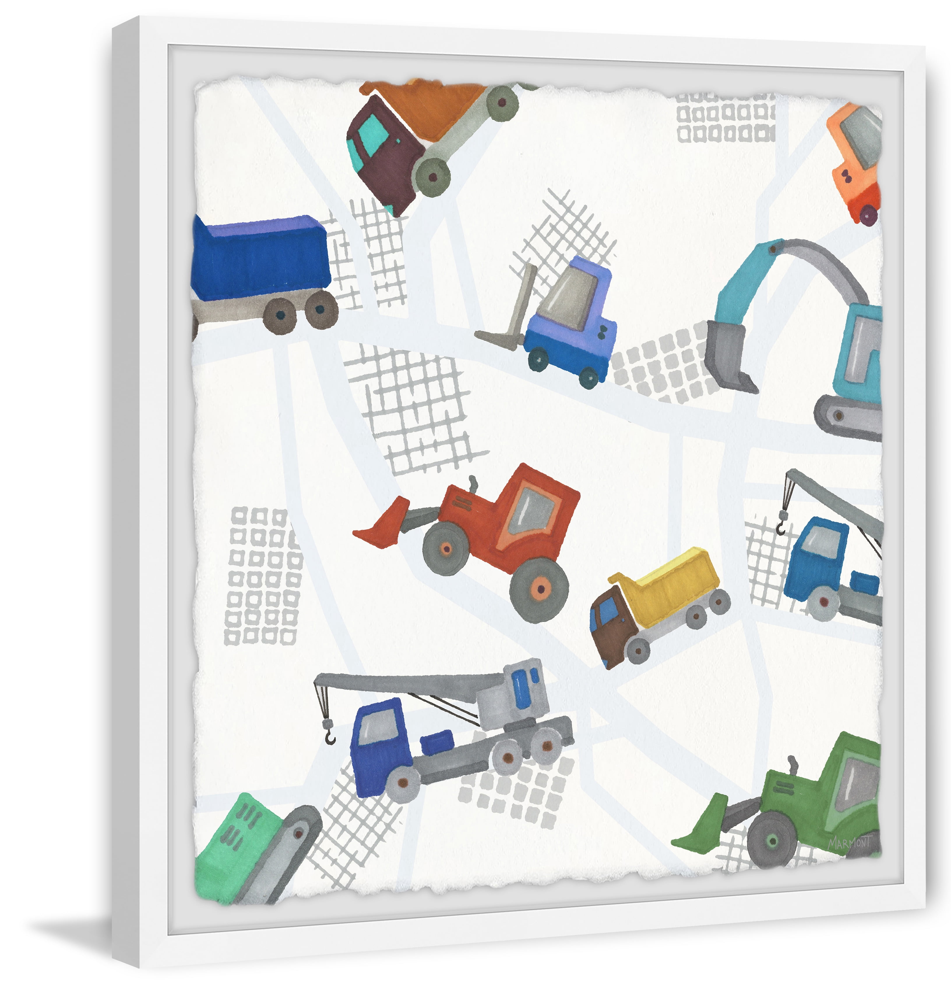 Marmont Hill Trucks and Heavy Equipments Framed Wall Art
