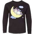 thumbnail image 3 of Inktastic Unicorn Moon Long Sleeve Youth T-Shirt, 3 of 5