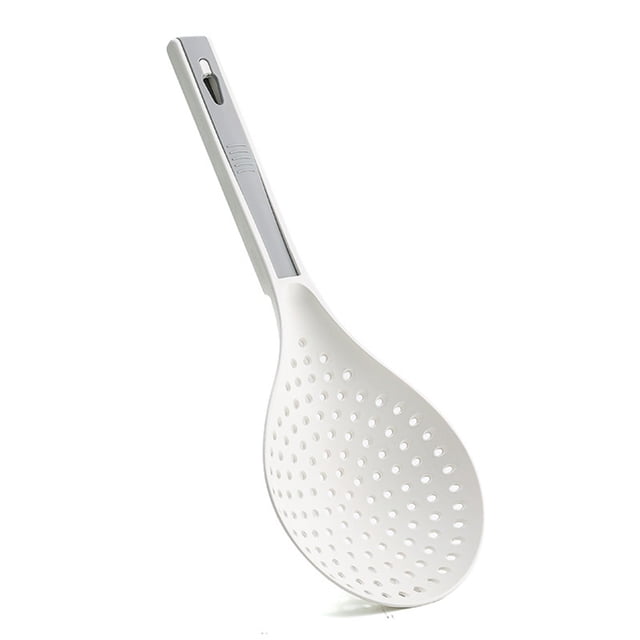 Cuchara coladora Uanit para cocinar, cuchara coladora profesional para escurrir y freír, cuchara ranurada resistente al calor para freír, tazón grande, mango cómodo, apta para lavavajillas