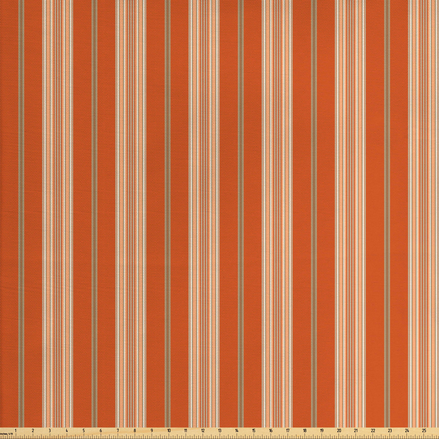 Burnt Orange Fabric by The Yard, Retro Themed Illustration of Earth