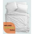 thumbnail image 2 of 1000 Thread Count, 100% Giza Egyptian Cotton Bedding Set, 6-PC Sheets Set, 15 Inch Deep Pocket of Fitted Sheet, Soft Sateen Weave Breathable - White, Three Quarter, 2 of 7
