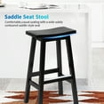 thumbnail image 6 of PayLessHere Bar Stools Set of 2 for Kitchen Counter Solid Wooden Saddle Stools 30-Inch Height Home Furniture Barstool, Black, 6 of 7