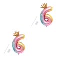 thumbnail image 1 of Decodeary 32 inch Gradient Color Digit Foil Balloons Happy Birthday Rainbow Number Ballons Wedding Birthday Party Christmas Decorations 7 2Set, 1 of 6