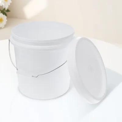 NIAIZEK Sturdy White Plastic Pail, Versatile for Pet Food, Water, and Paint