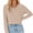 Khaki, variant on Women Long Sleeve Solid Color V Neck Cropped T Shirts Crop Tops