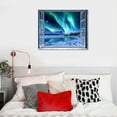 thumbnail image 5 of Acheng Northern Lights Wall Art Aurora Borealis Pictures Wall Decor Snow Mountain Landscape Paintings Blue Night Sky Scenery Canvas Window Frames Nature Artwork Modern Home Decor, 5 of 6