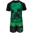 thumbnail image 5 of Minecraft Creeper Little Boys Rash Guard and Swim Trunks Outfit Set Little Kid, 5 of 5