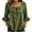 Z138 Army Green, variant on Womens Square Neck Blouses Front Bow 3/4 Ruffle Bell Sleeve Tops Lightweight Textured Loose Fit Dressy Casual Work Linen Blouse Red,S