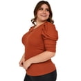 thumbnail image 2 of Blusa acanalada Roman Fashion/Tallas Extras, 1748 (Chedron) cafe 36 Roman Fashion Blusa extra 1748, 2 of 7