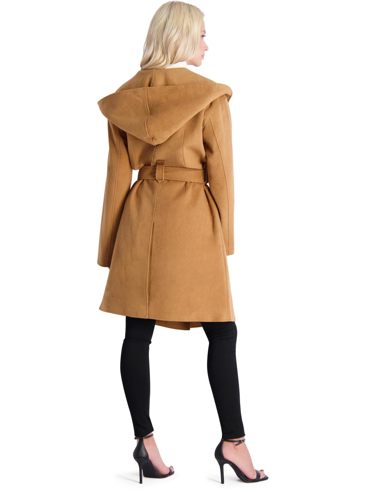 Avec Les Filles Hooded Wool-Blend Robe Coat