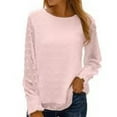thumbnail image 2 of Blusa de gasa con manga larga y cuello redondo para mujer, para oficina, hogar y trabajo, 2 of 6