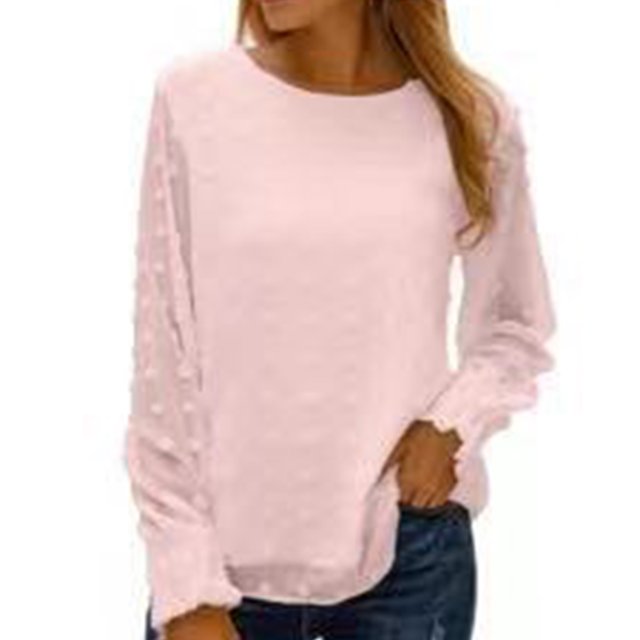 Top De Manga Larga Para Mujer, Camisa De Gasa Transpirable Suelta Con Manga De Malla Farol Elegante Para El Trabajo Para El Hogar Para Ir De Compras ANGGREK No