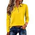 thumbnail image 2 of Long Sleeve Polo Shirts for Women Dressy Button Collared Golf Tops Loose Fit Business Workout Office T Shirts, M, 2 of 5