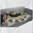 thumbnail image 6 of Astrology Soft Flannel Fleece Throw Blanket, Ethnical Tribal Horoscope Chart Signs and Names Image Print, Cozy Plush for Indoor and Outdoor Use, 50" x 70", Black White and Yellow, by Ambesonne, 6 of 6