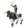 thumbnail image 1 of Figuras de pintadas a mano, modelo de juguetes de animales en miniatura, colección artesanal, figuras de acción detalladas realistas para Estilo A Hugo  Figura Toro con jinete, 1 of 10
