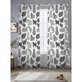 thumbnail image 2 of Abstract Cats Sheer Curtains 2 Panels Set Gray Black Striped Cat Animal Modern Style Sheer Window Curtains Light Filtering Rod Pocket Voile Drapes for Bedroom Living Room 52"X84", 2 of 8