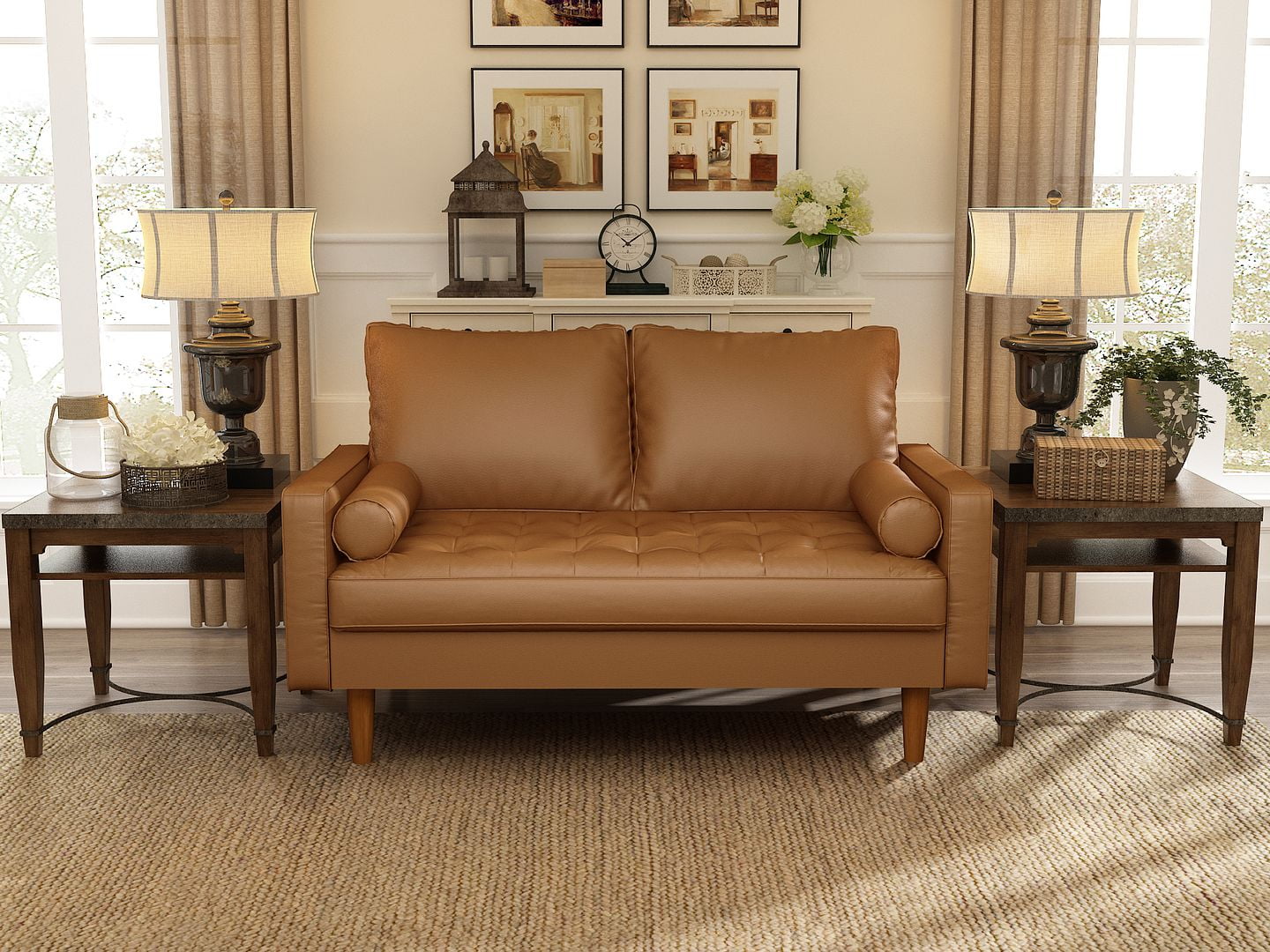 Koby Home's X Collection Stanley Modern Buttontufted Loveseat