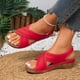 thumbnail image 4 of MKLEKYY Sandalias de Piso para Mujer, Sandalias de Mujer Modernas para Uso Diario, Informales, Con Punta Abierta, Color Sólido, Diseño Hueco, Tacón de Cuña para Primavera y Verano., 4 of 4