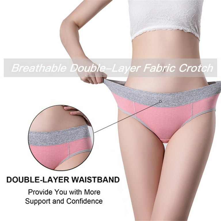 Spdoo 5-Pack Women's High Waisted Cotton Underwear Soft Breathable Panties  Stretch Briefs Regular & Plus Size M-5XL 