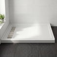 thumbnail image 2 of MORVANO 60” x 32” Acrylic Shower Base Pan with Glossy Finish & Stainless Steel Linear Drain Cover, 2 of 14