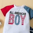 thumbnail image 5 of Ketyyh-chn99 4th of July Baby Boy Outfit Short Sleeve Letter Tops Toddler Boys Girls Independence Day Party Shorts Set White,18-24 Months, 5 of 5