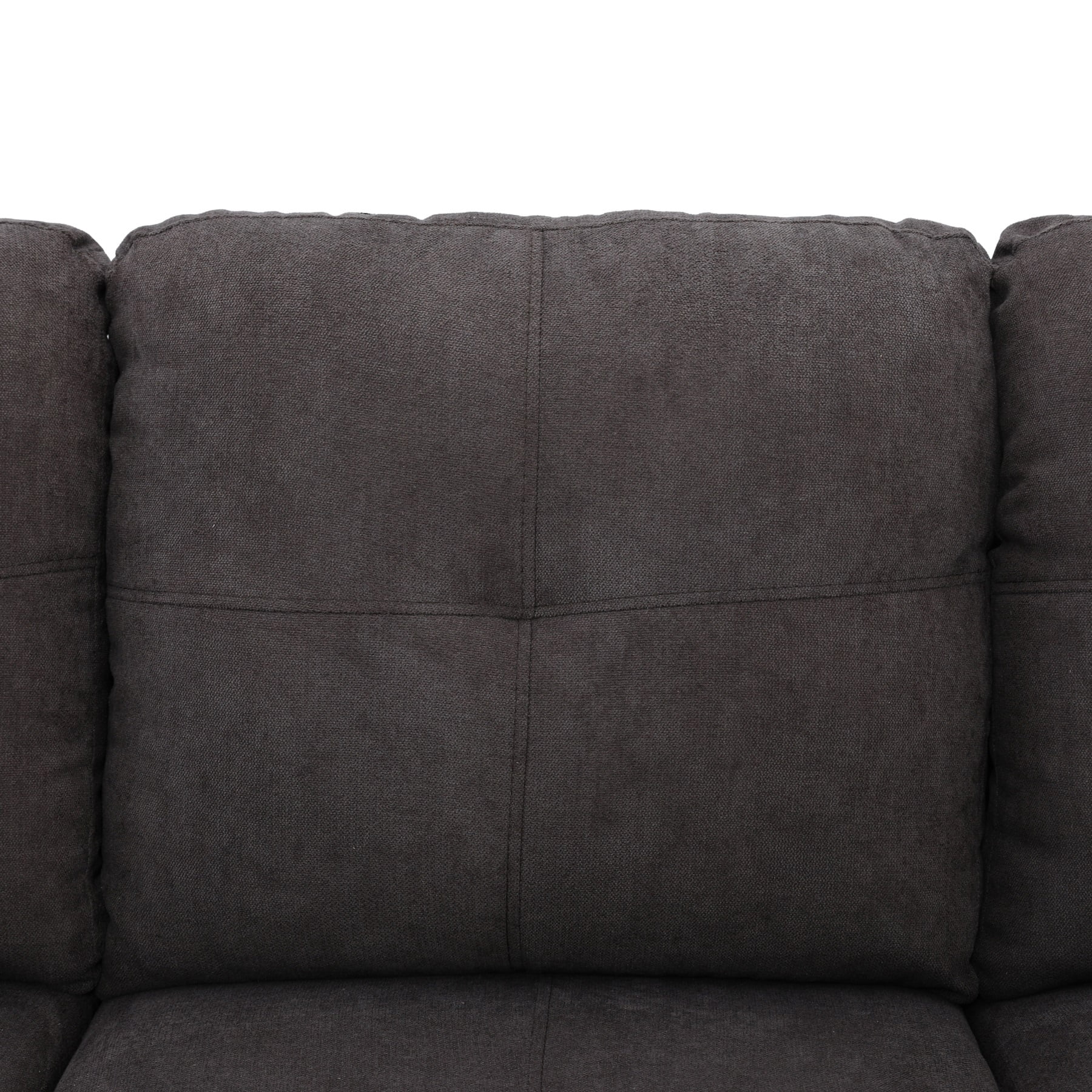 Hommoo Flannel L Shaped Sectional Couch and Sofa Set, Modern Living Room Furniture Set, Right Side, Dark Brown