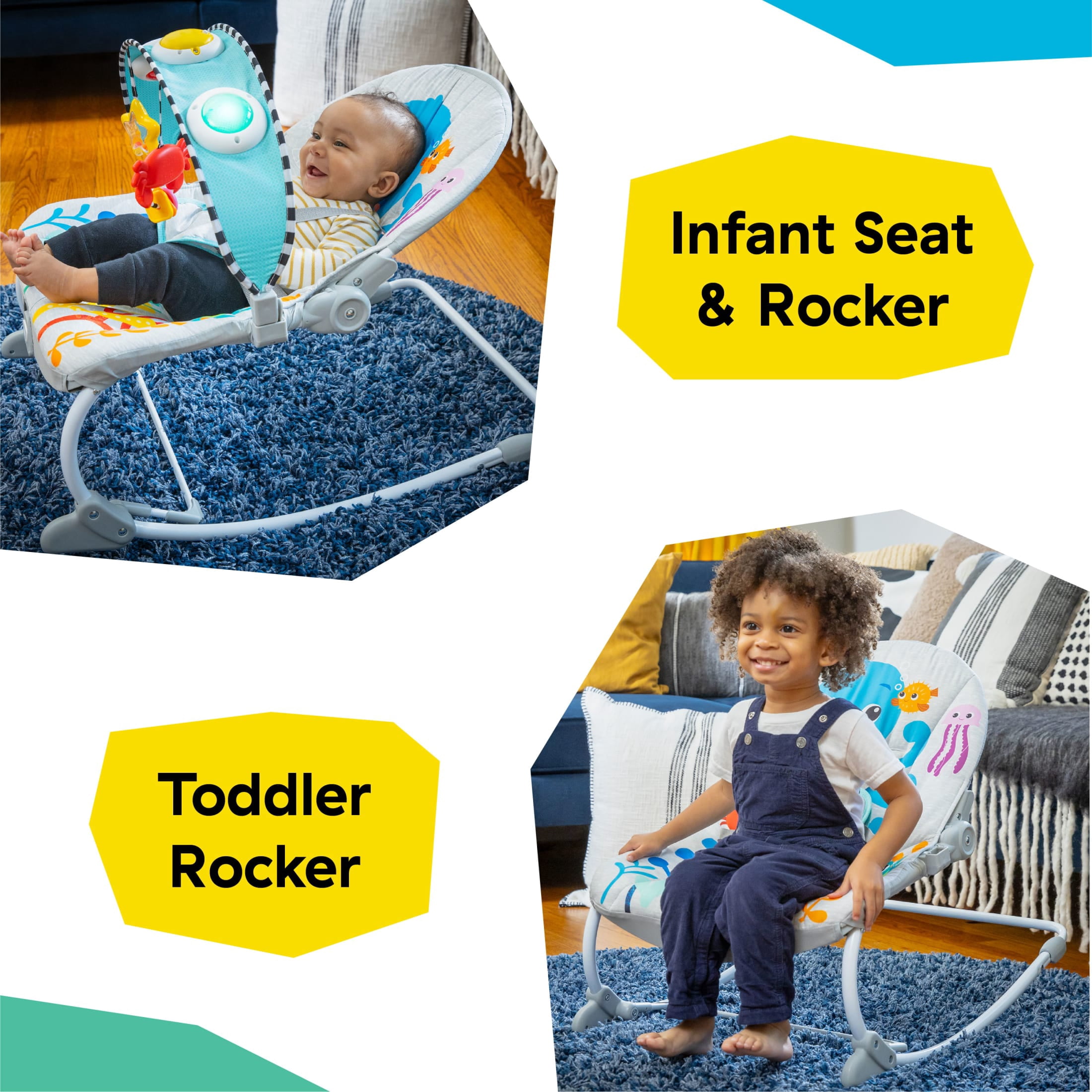 Baby Einstein Ocean Explorers Kick to It Opus Musical Infant to Toddler Rocker, Ages 0+ Months