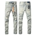 thumbnail image 2 of 2025 Ksubis Jeans brand Jeans  Men's Jeans Casual Comfort Holes Fashionable Straight Skinny Slim Fit Jeans, Ripped Stretch Jeans Denim Pants Menswear 3013 28-40, 2 of 9