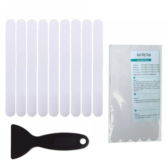 LYCAQL Anti Slip Shower Stickers 24 PCS Safety Bathtub Strips Adhesive Decals with Scraper for Bath Tub Shower Stairs Shower Floor Non Slip Grip Stickers With Scraper